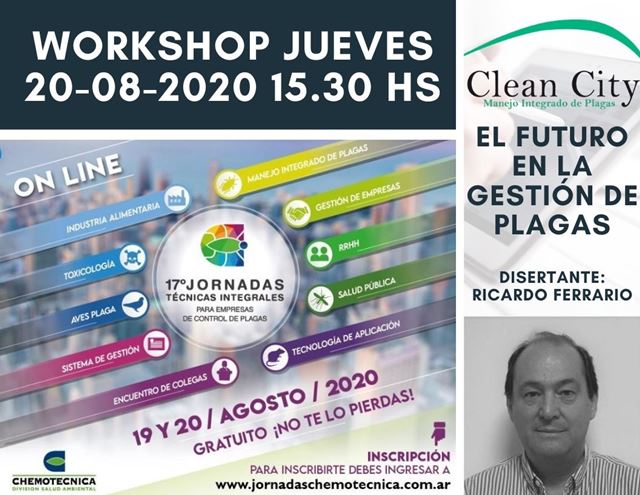 Workshop "El Futuro en la Gestion de Plagas", 20 de agosto.