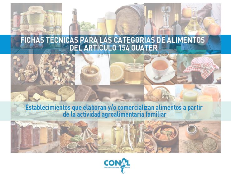 Fichas técnicas para las categorías de alimentos del artículo quater. 