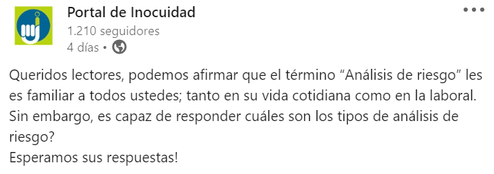 Encuestas PI. Análisis de riesgos en Linkedin.